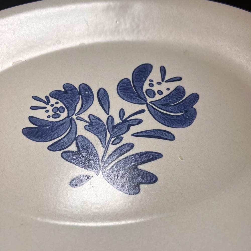 Pfaltzgraff Yorktowne Large 14" Oval Serving Platter #16 Blue White Vintage - Picture 4 of 10